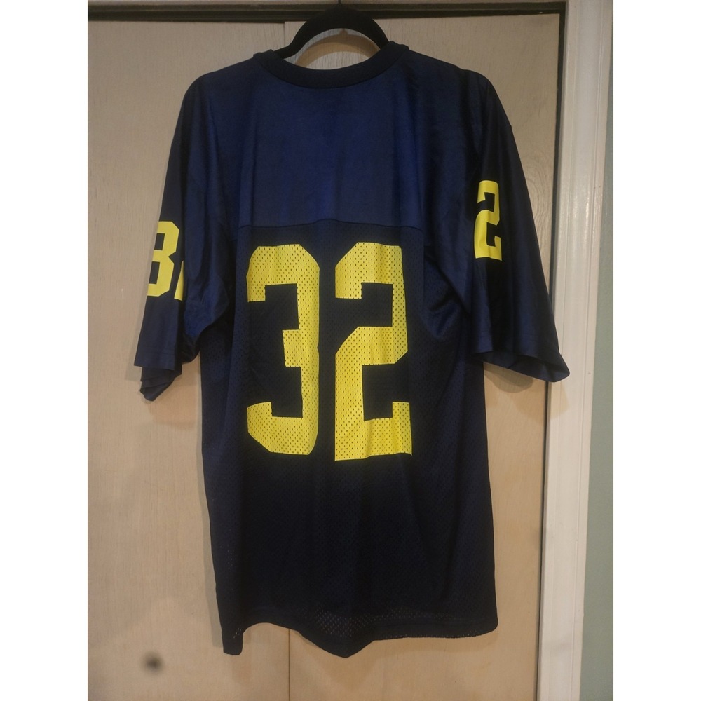 Nike Team Michigan Wolverines #32 Football Jersey Men's Medium Navy Yellow Mesh - Picture 5 of 7